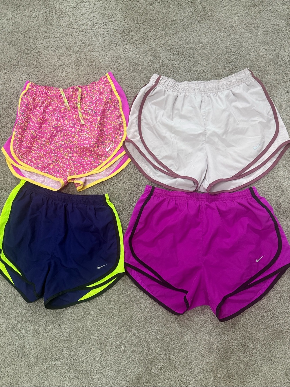 Nike Women's Athletic Shorts Sz S Bundle - Pink, White, Navy, Magenta
